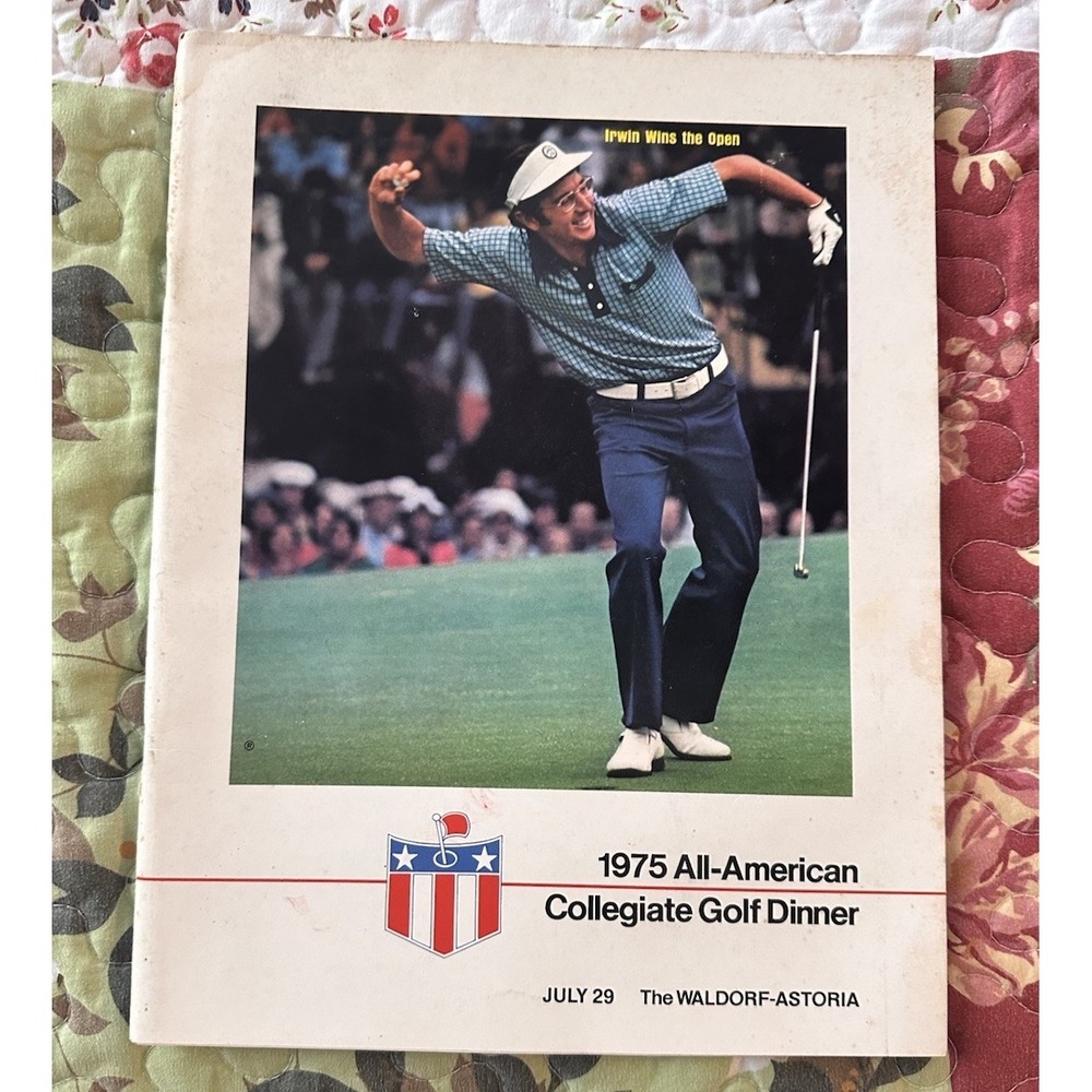 Vintage 1975 Collegiate Golf Dinner Program Magazine Arnold Palmer Vintage NCAA